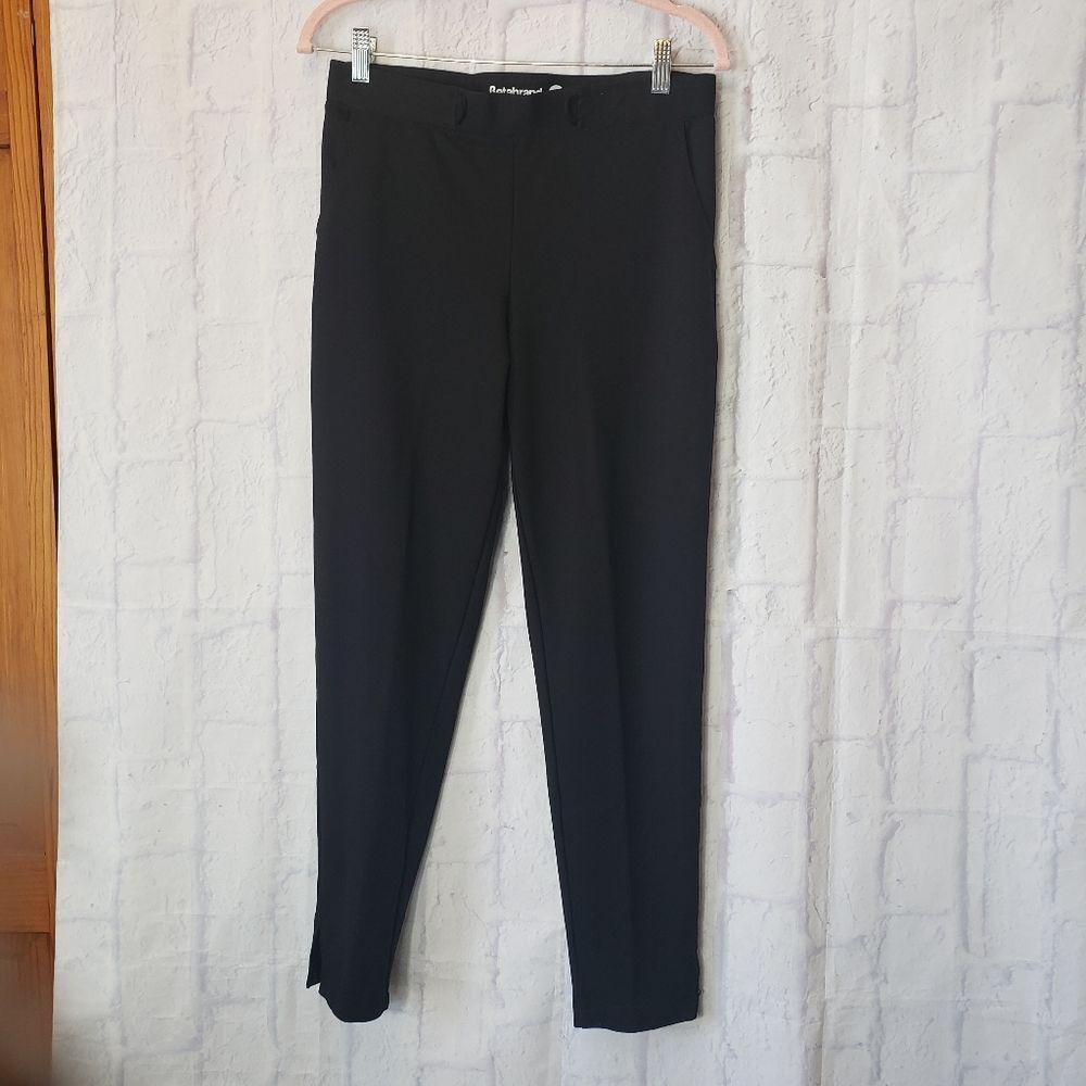 BETABRAND PULL-ON Ankle Dress Pants Yoga Pants Black Medium Long